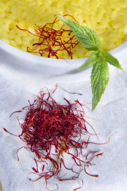 Food combinations, saffron rice. clipart