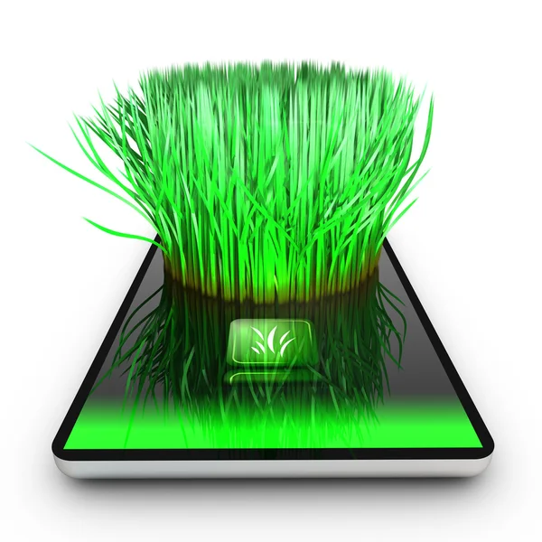 Une application smartphone pousse de l'herbe — Photo