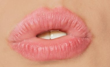 güzel kadının dudakları Close-Up