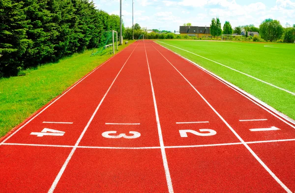 A part of an outdoor stadium - running tracks — Stock Photo, Image