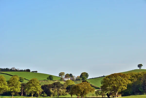 Rolling colline inglesi e terreni agricoli lussureggianti — Foto Stock