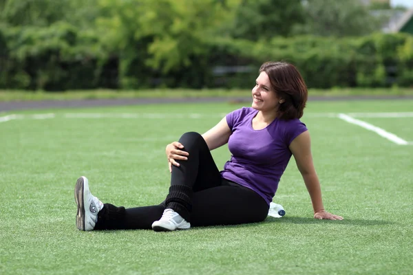 güzel fitness Stadı'nda oturan kadın