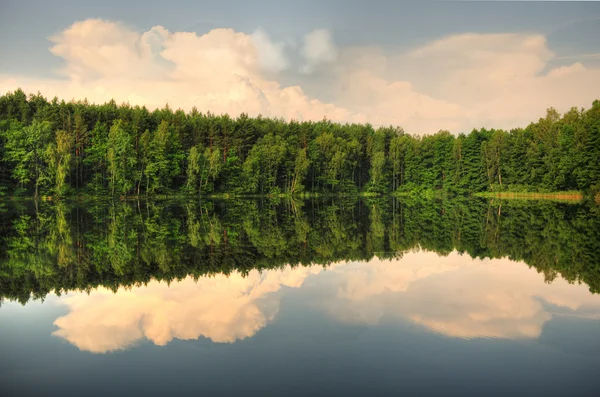 Göl, orman ve gökyüzü — Stok fotoğraf