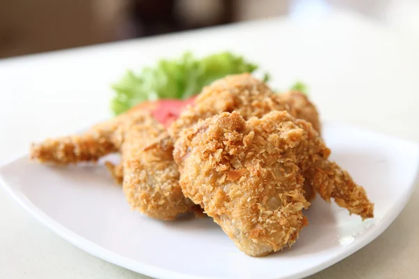 stock image Fried Chicken with tomato vegetable and beer