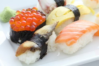 Sushi set in white background clipart