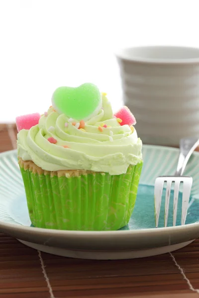 Yeşil cupcake — Stok fotoğraf