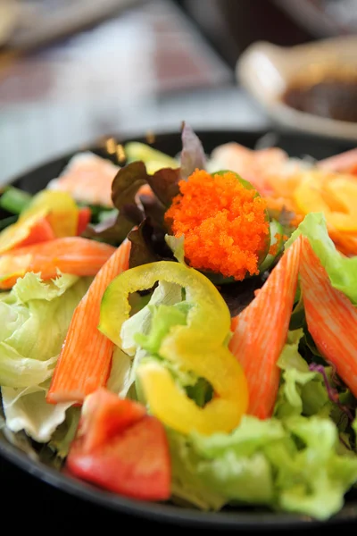 Seafood salad with Japanese sauce — Stock Photo, Image