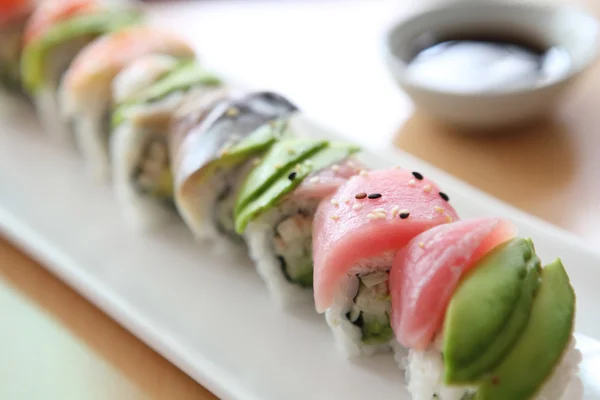 California rolls with salmon and avocado — Stock Photo, Image