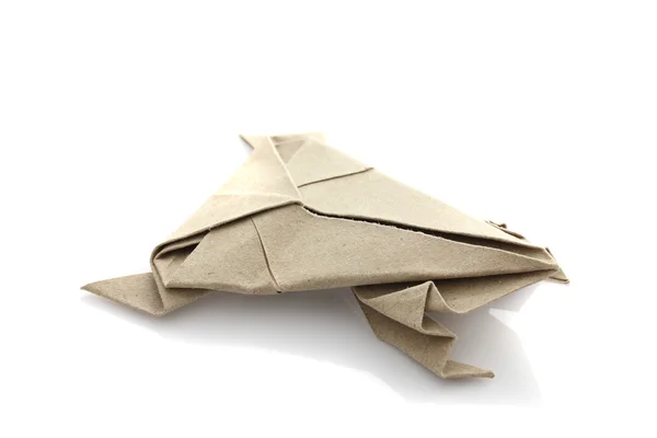 Žába origami o recyklaci papercraft — Stock fotografie