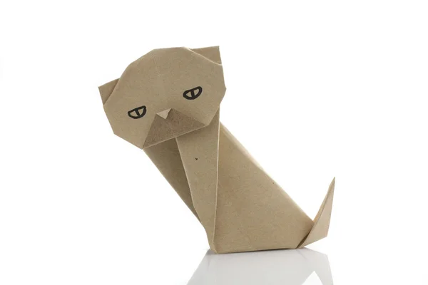 Origami dog by recycle papercraft — Stock Photo, Image
