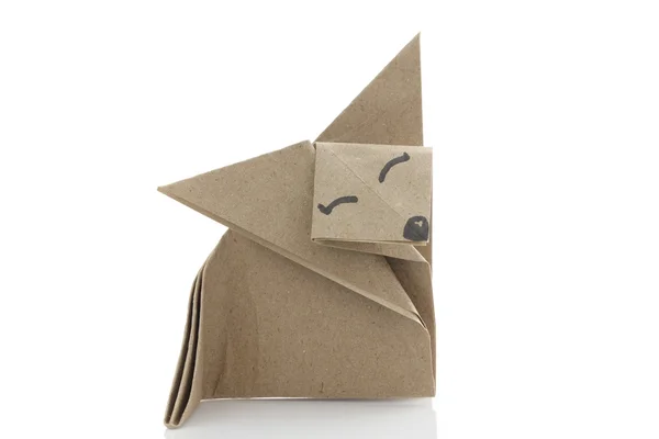 Origami fox tarafından geri dönüşüm papercraft — Stok fotoğraf