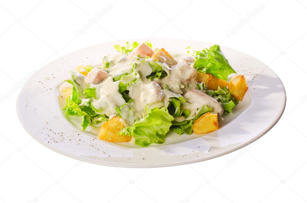 Fresh salad with sauce