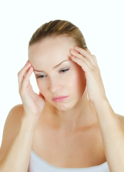 Vrouw hoofdpijn — Stockfoto