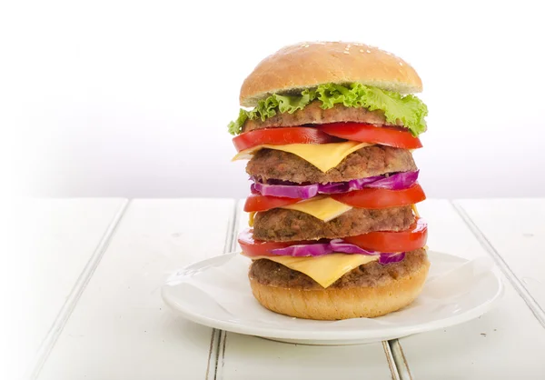 Мега смачні гамбургер Стокова Картинка