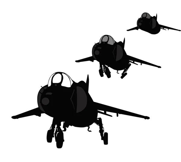 Silhouette du plan d'atterrissage — Image vectorielle