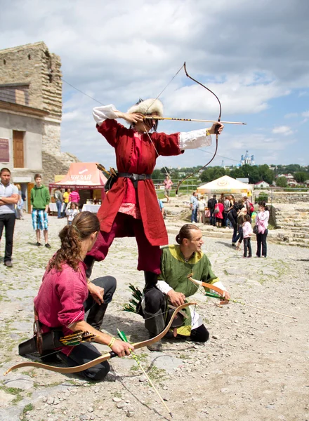 Лучники Средневековья — стоковое фото