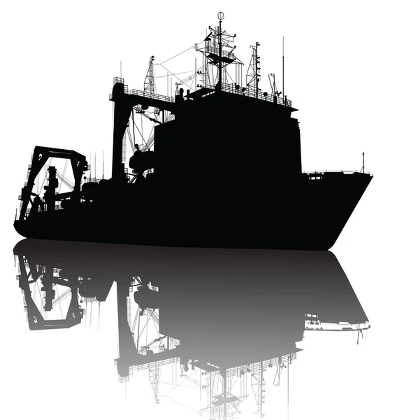 Fartygets siluett — Stock vektor