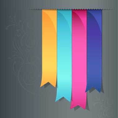 Colorful ribbon promotional products design clipart