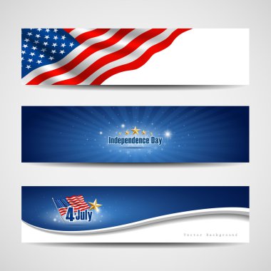 Banners collection independence day background clipart