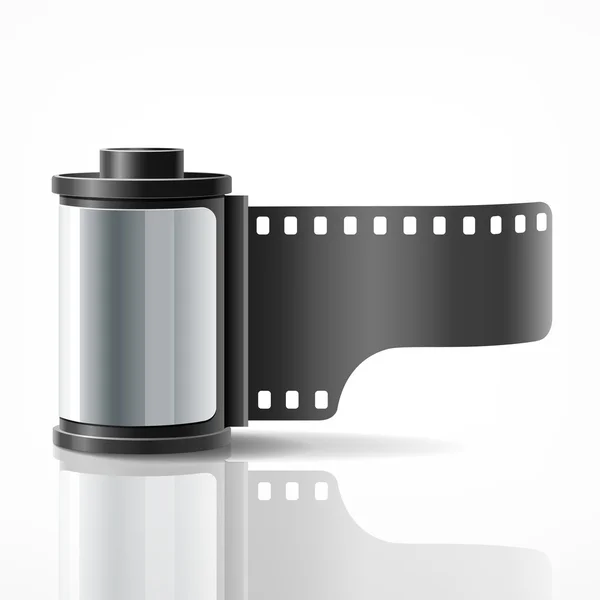 Rolo de filme de câmera prata — Vetor de Stock