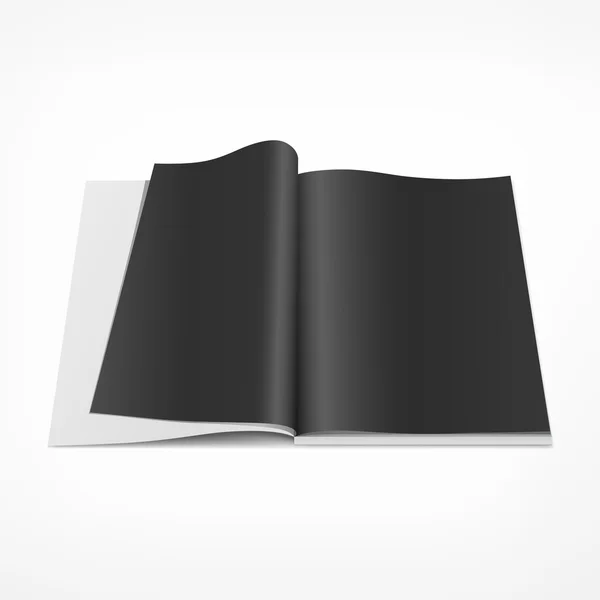 Öppna svart sida på bok — Stock vektor