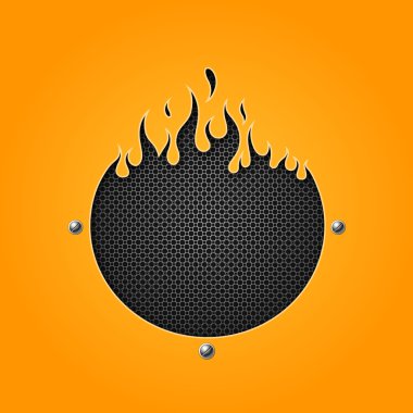 Flame speakers orange background clipart