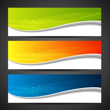 Collection banners modern wave design background