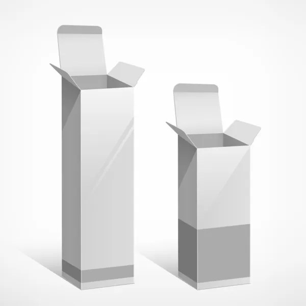 Csomagolástervezés fehér doboz hosszú — Stock Vector