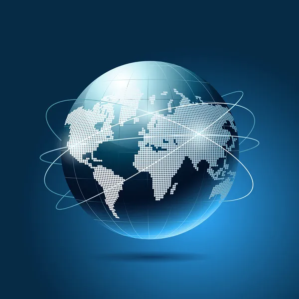 现代全球网络蓝色背景 — 图库矢量图片