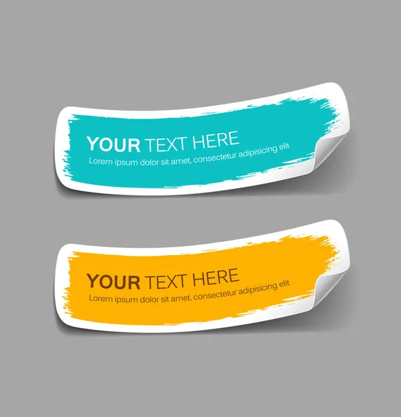 Colorful label paper brush stroke — Stock Vector
