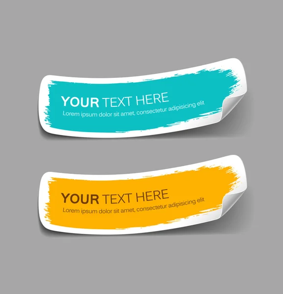 Renkli etiket kağıdı fırça darbesi — Stok Vektör