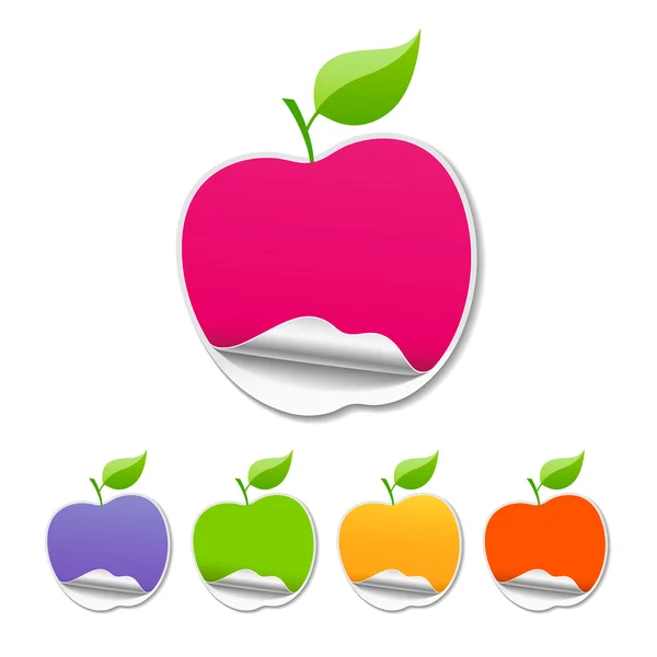 컬렉션 다채로운 스티커 애플 판매 가격표 — 스톡 벡터