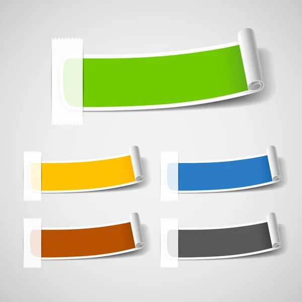 Diseño colorido del rollo de papel de etiqueta — Archivo Imágenes Vectoriales