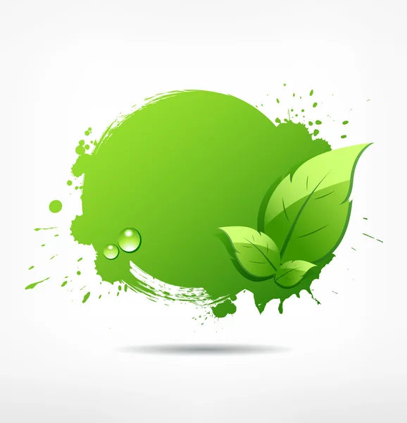 Fondo de ecología concepto hoja verde — Vector de stock