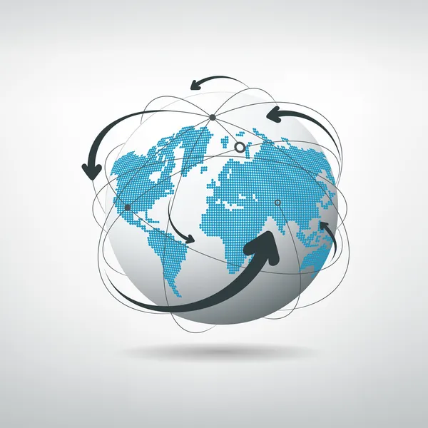 Moderne Globus-Verbindungen Netzwerkdesign — Stockvektor