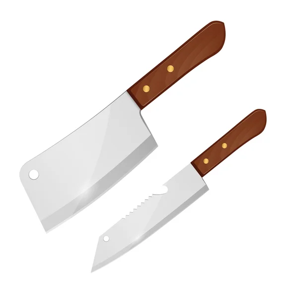 Большой нож и маленький нож — стоковый вектор