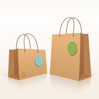 Recycle shopping brown bag. clipart