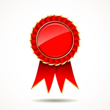 Red and gold the winner ribbon award clipart