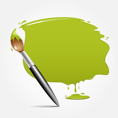 Paint brush. green space your text design clipart