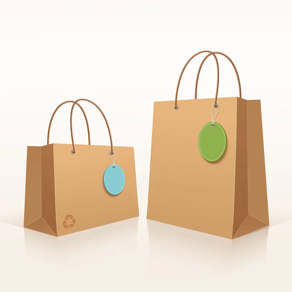 Reciclar bolsa marrón de compras . — Vector de stock