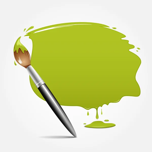 油漆刷。绿色空间您的文本设计 — 图库矢量图片