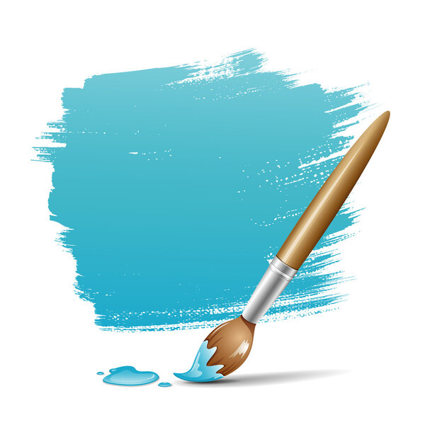 Paint brush. blue space your text design