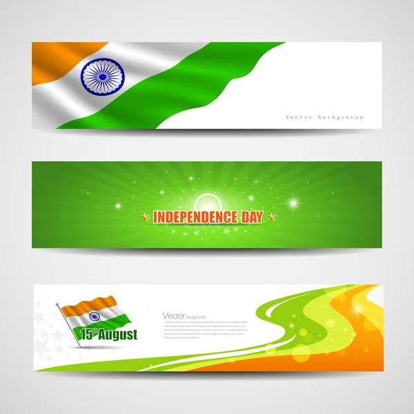 Feliz Dia da Independência design banner Índia — Vetor de Stock