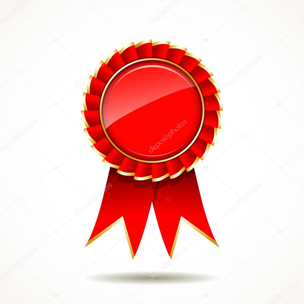Red and gold the winner ribbon award