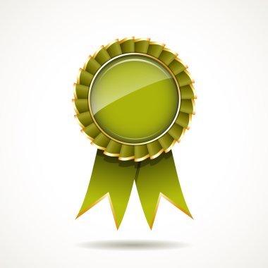 Green and gold ribbon award clipart