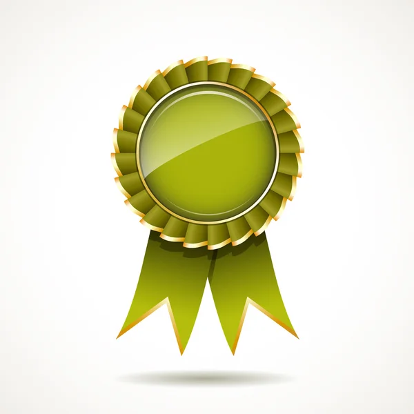 Green and gold ribbon award — Stock Vector