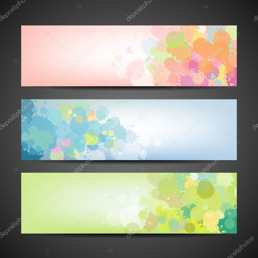 Abstract banner colorful ink painting background