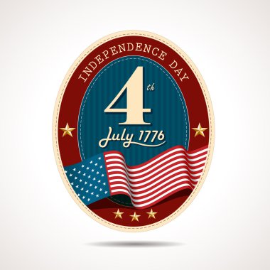 Independence day label retro background clipart