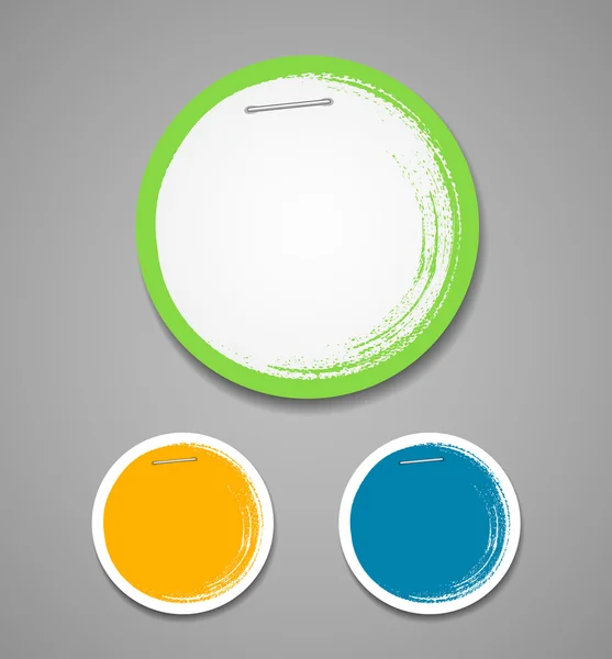 Étiquette colorée papier peinture pinceau course fond — Image vectorielle