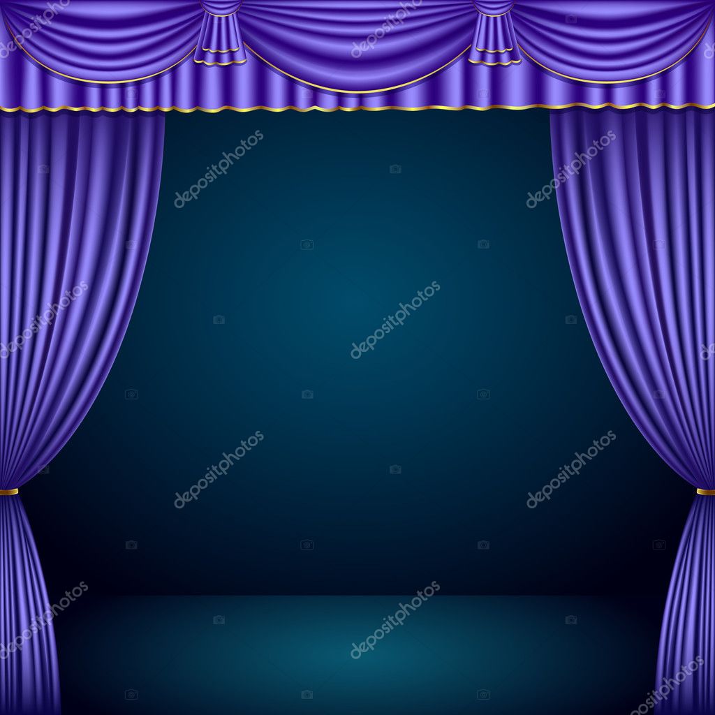 Purple And Gold Theater Curtain Classic, Purple And Gold Curtains